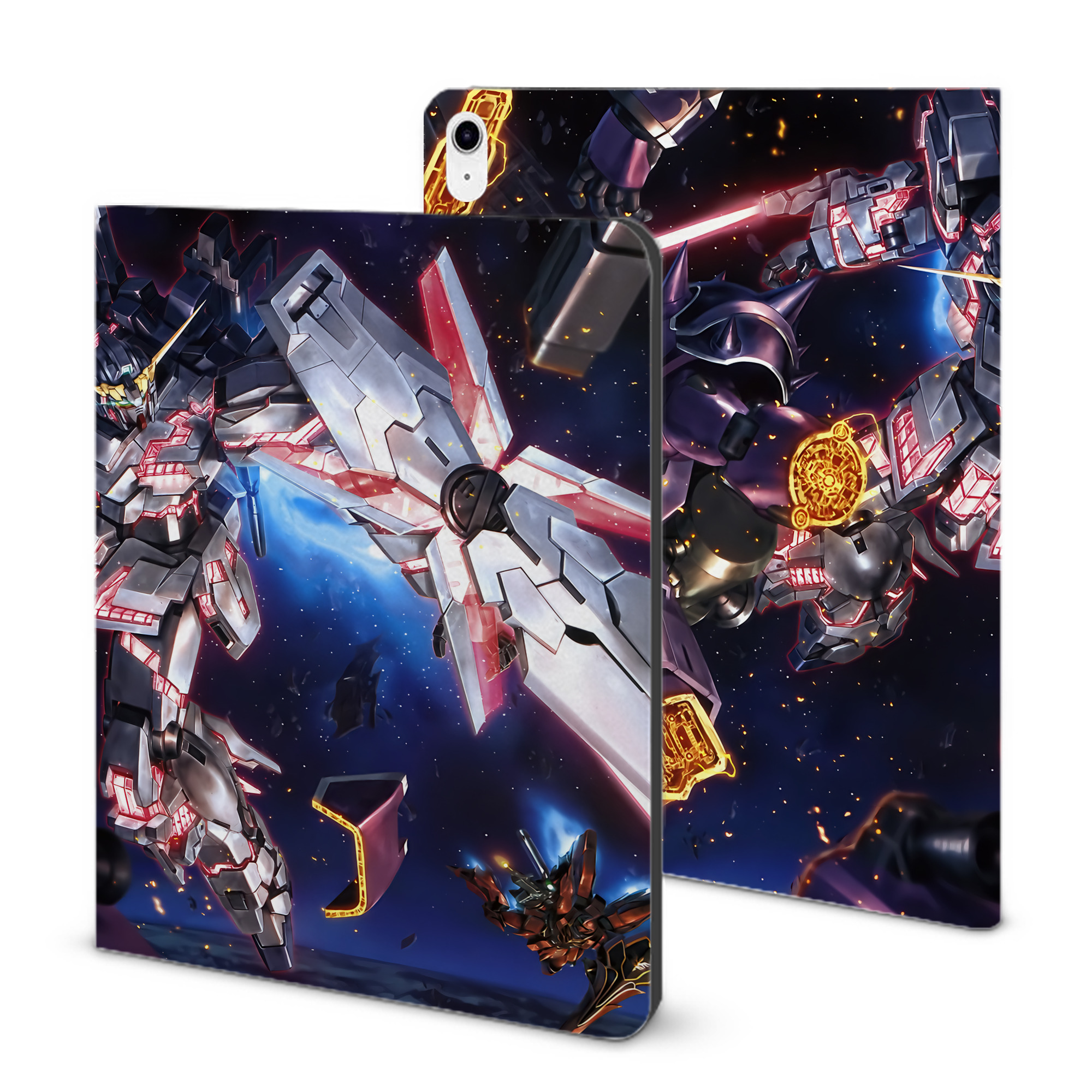 （画像用） 機動戦士ガンダム Mobile Suit Gundam IPad ケース ブック型 PUレザー TPU 耐衝撃 軽量 薄型 ペン収納なし 全面保護 IPad 各モデル対応